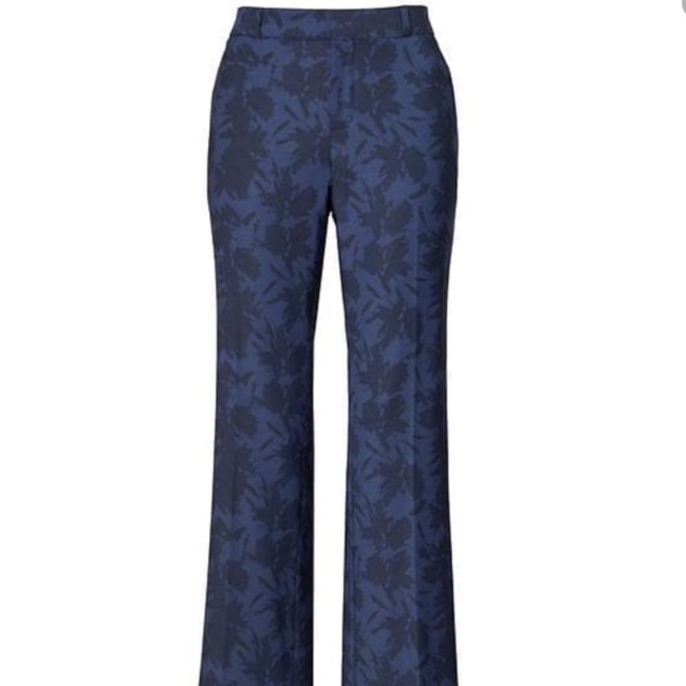 Banana Republic Dress Pants - Blue with Leaf Pattern